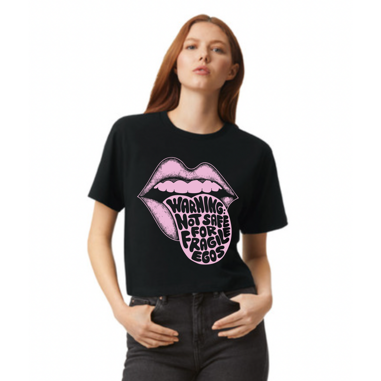 Warning: Not Safe For Fragile Egos Cropped Tee