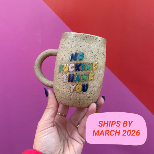 No Fucking Thank You Mug Preorder: Early 2026