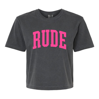 Rude Varsity Crop Tee